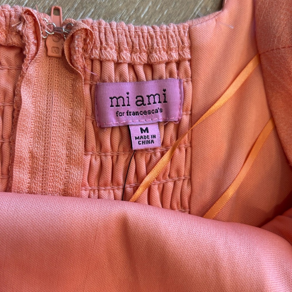 NWT Mi Ami for Francesca’s Peach Fit & Flare Dress - Size M - Picture 3 of 7